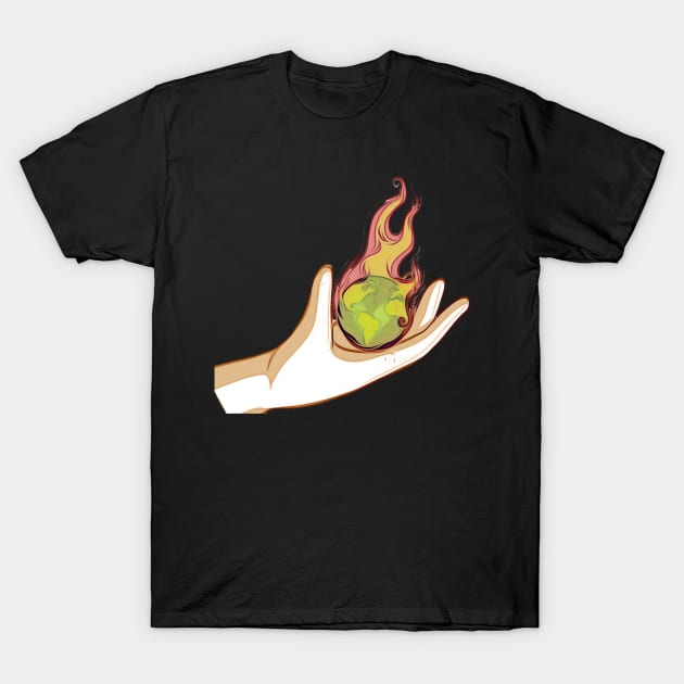 Crushing a world on fire T-Shirt by EMP